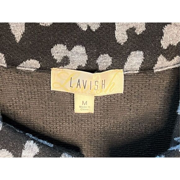 Lavish Black Grey Cropped Leopard Print Jacket Vest sz MEDIUM NWT‎ - Picture 4 of 10